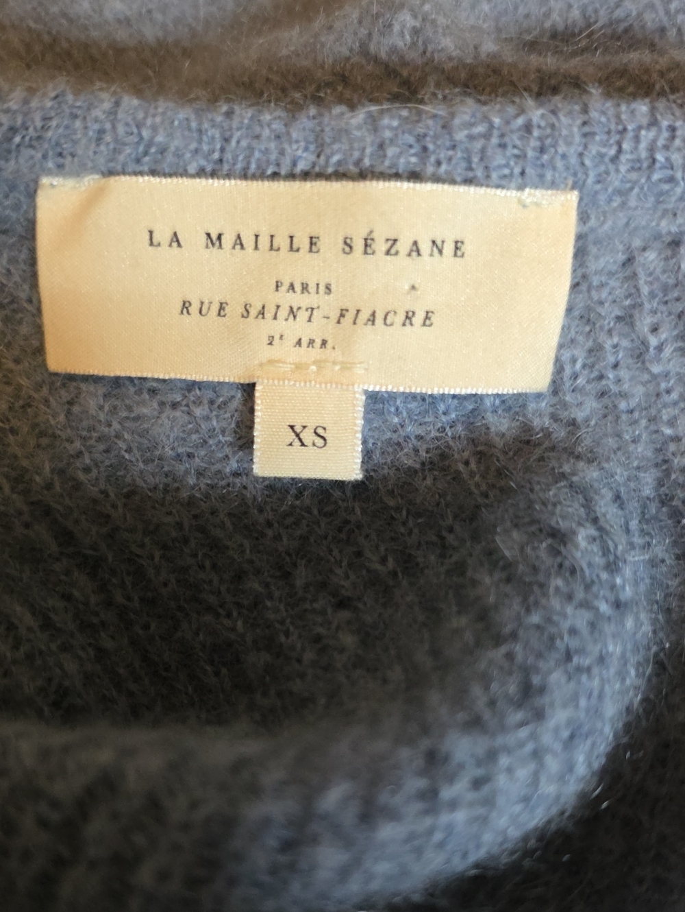 Sezane Gaspard Vintage Blue Mohair/Alpaca Blend Buttondown Cardigan - Picture 7 of 9
